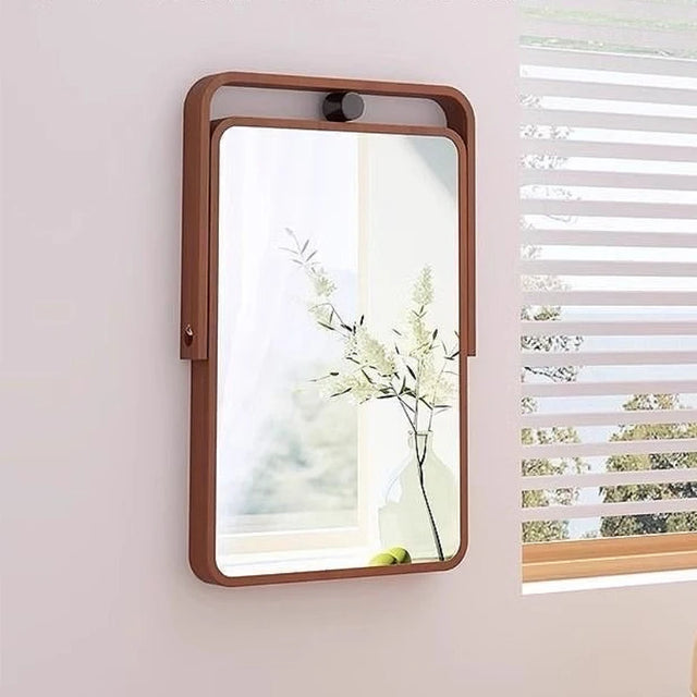 Foldable 360° Wooden Framed Desktop Makeup Mirror, HD Reflection