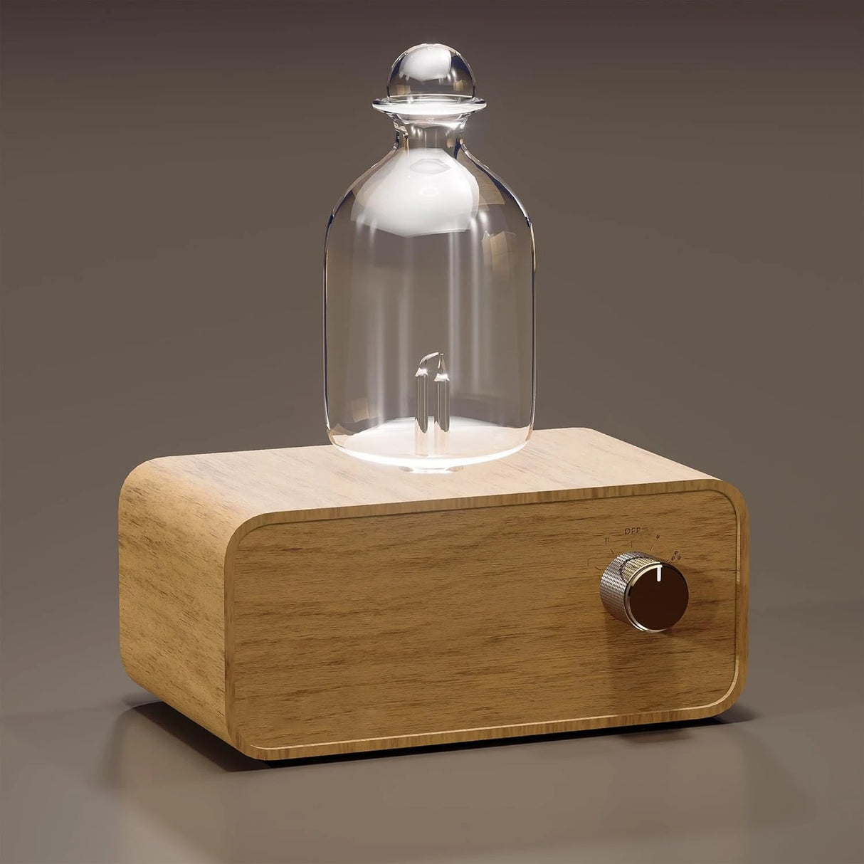 Essential Oil Nebulizing Waterless Rechargeable Diffuser Wood and Glass