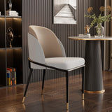 LUVODI Two-Tone Microfiber Leather Dining Chairs with Gold Legs