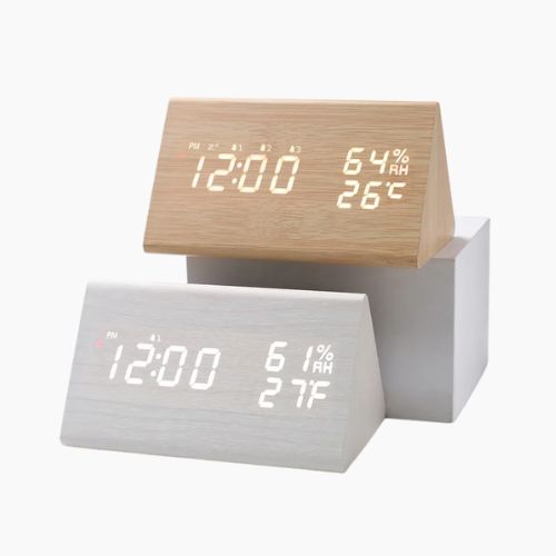 LED Alarm Clock with Sound Control - Night Light and Temperature Display