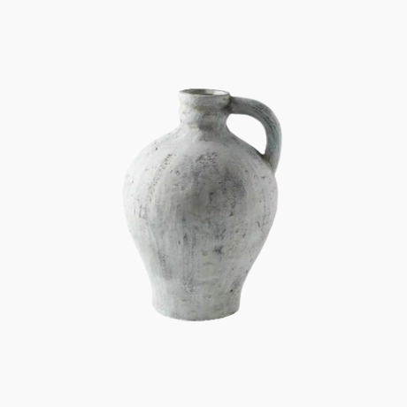 Handmade Distressed Ceramic Vase Rustic Farmhouse Crackle Glaze Centerpiece