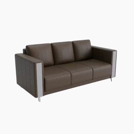 Brown leather sofa on a white background