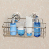 Stainless Steel Suction Corner Shower Shelf Rustproof Deep Storage Basket