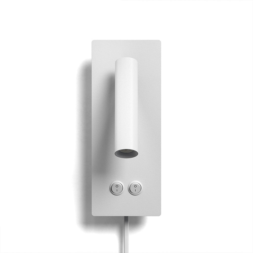 Bedside reading wall light with tidy hardwired surface mount