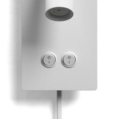 Matte finish wall reading light shown lit in a dim room