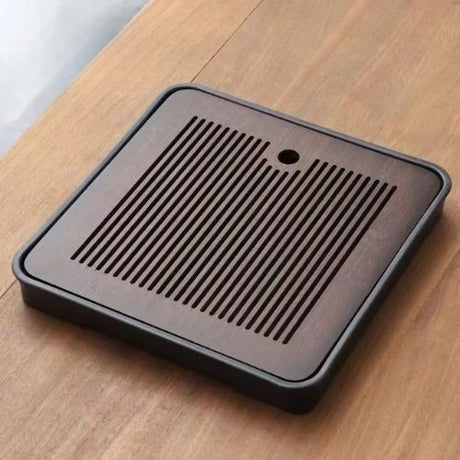 Chinese Solid Wood Tea Tray with Drawer - Drainage Tray for Kung Fu Tea