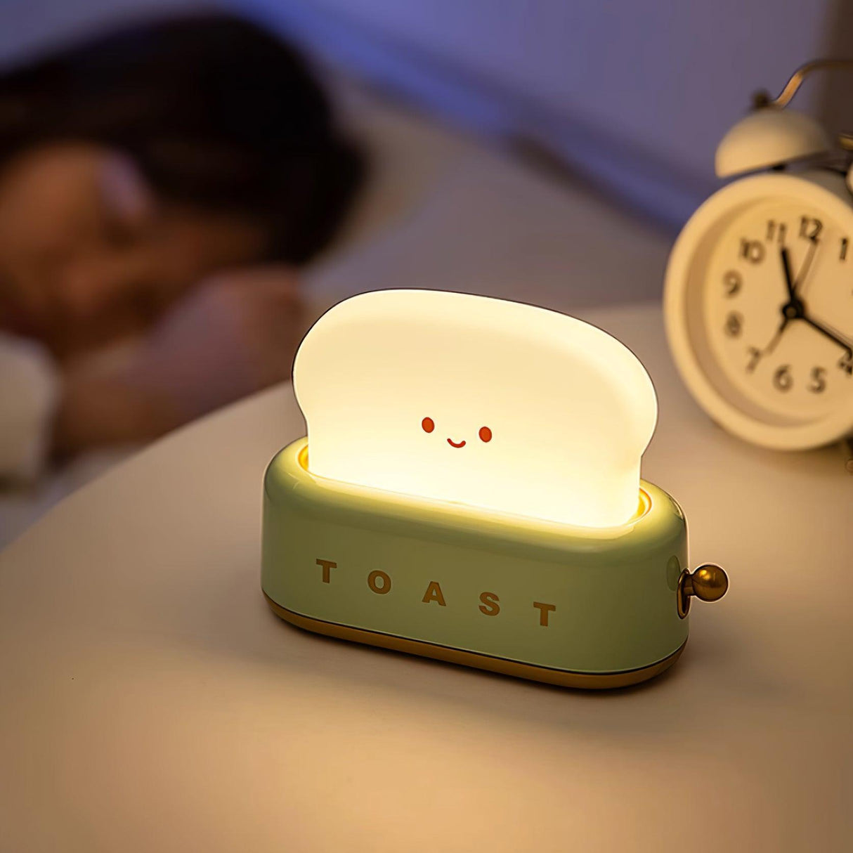Modern Minimalist Toaster Table Lamp Plastic Acrylic 1-Light