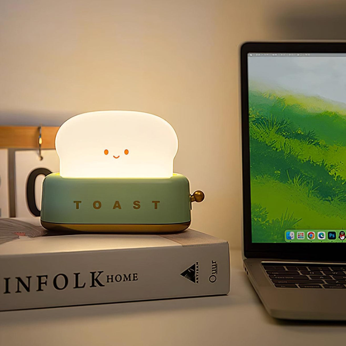 Modern Minimalist Toaster Table Lamp Plastic Acrylic 1-Light