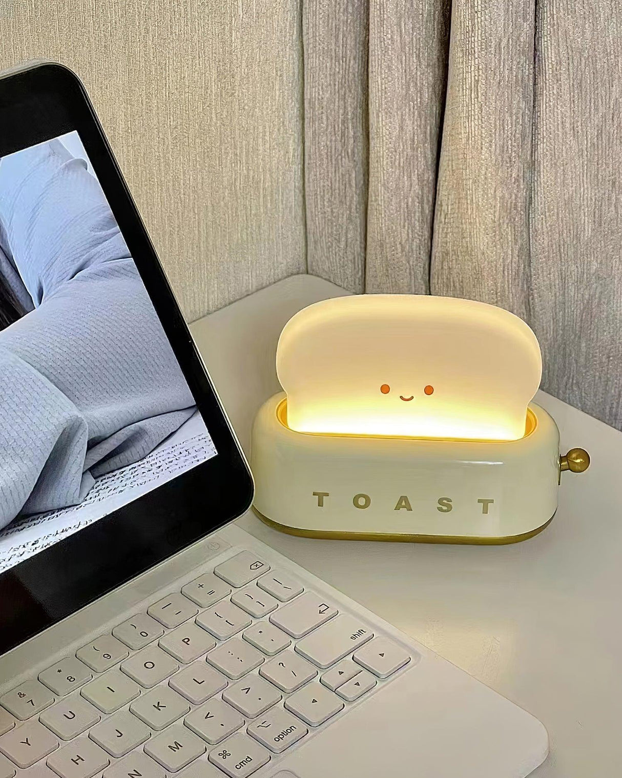 Modern Minimalist Toaster Table Lamp Plastic Acrylic 1-Light