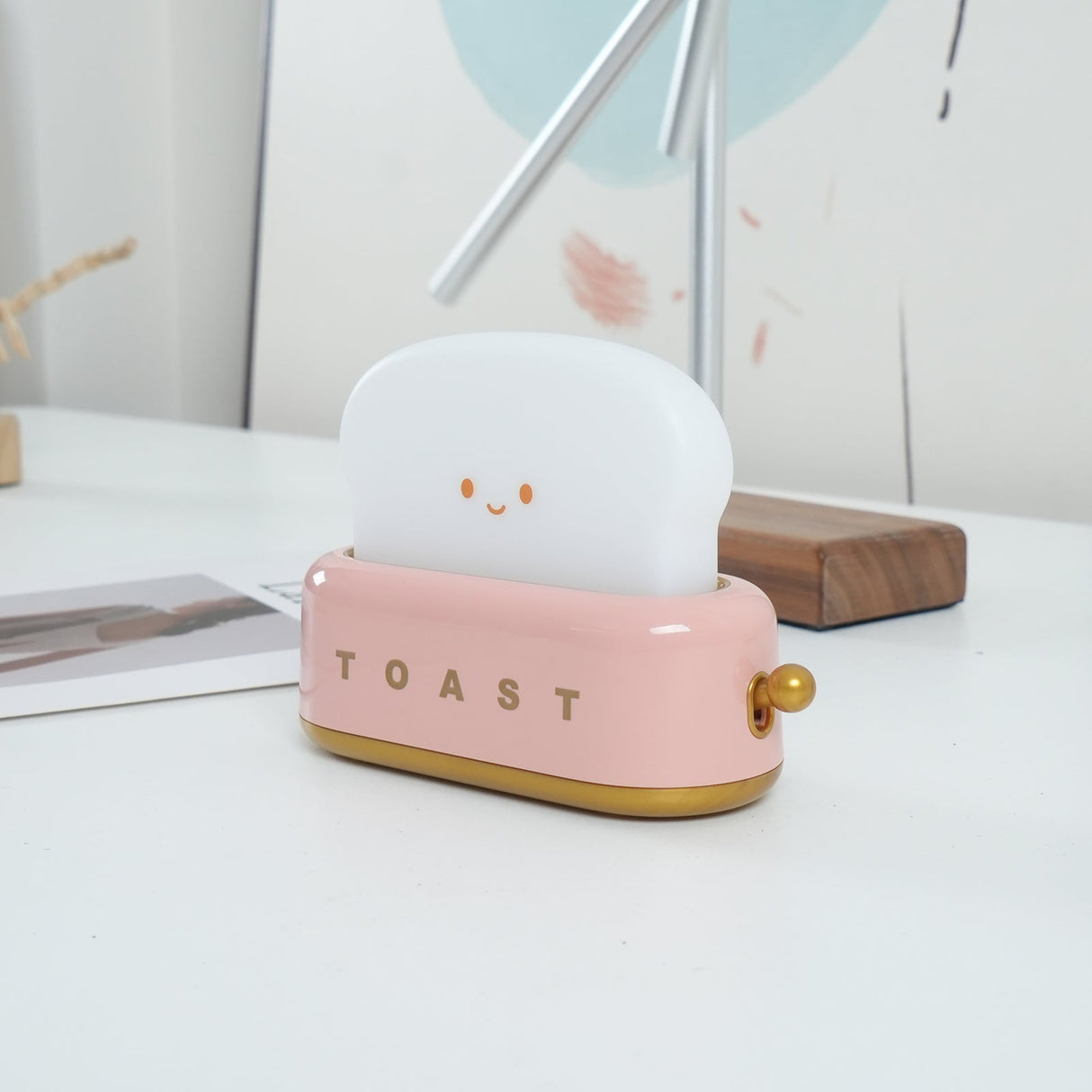 Modern Minimalist Toaster Table Lamp Plastic Acrylic 1-Light