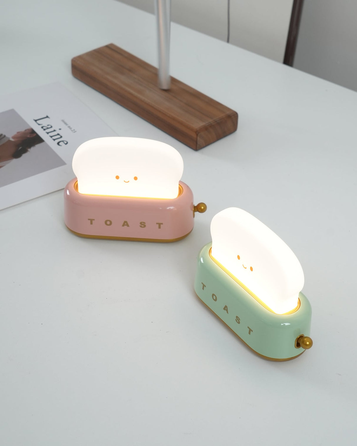 Modern Minimalist Toaster Table Lamp Plastic Acrylic 1-Light