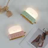 USB rechargeable toaster lamp with smiling toast face