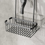 No-Drill Wall-Mounted Single-Tier Shower Rack Space-Aluminum Bathroom Organizer