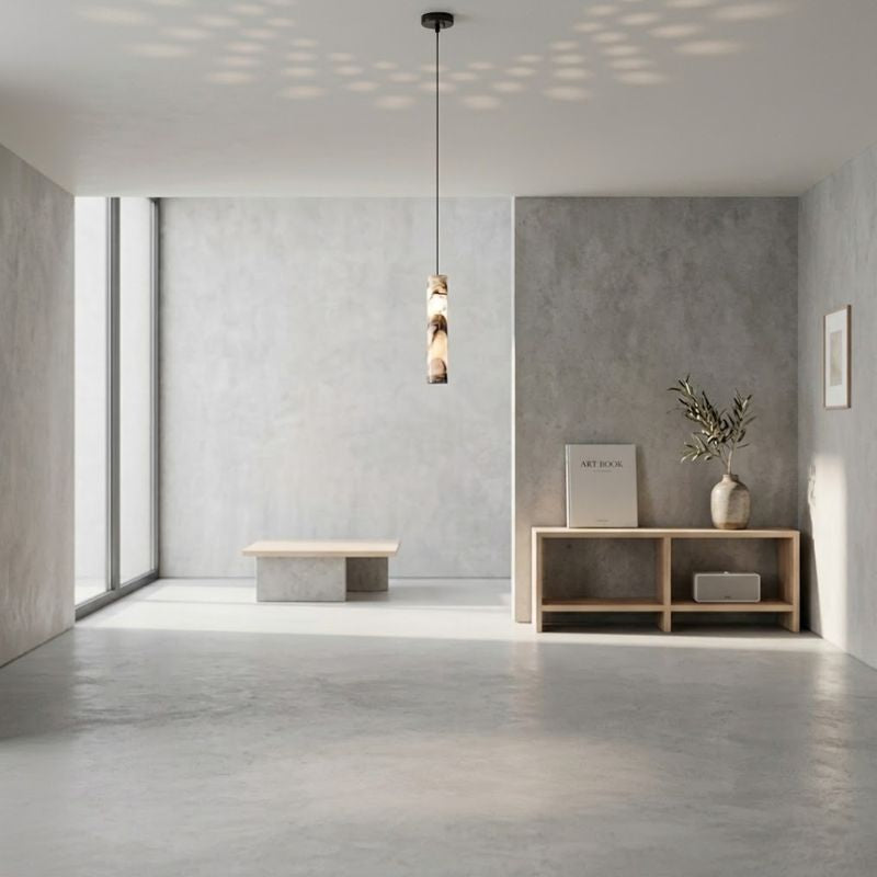 Wabi Sabi Pendant Lamp with Marble Shade for Dining Bedroom