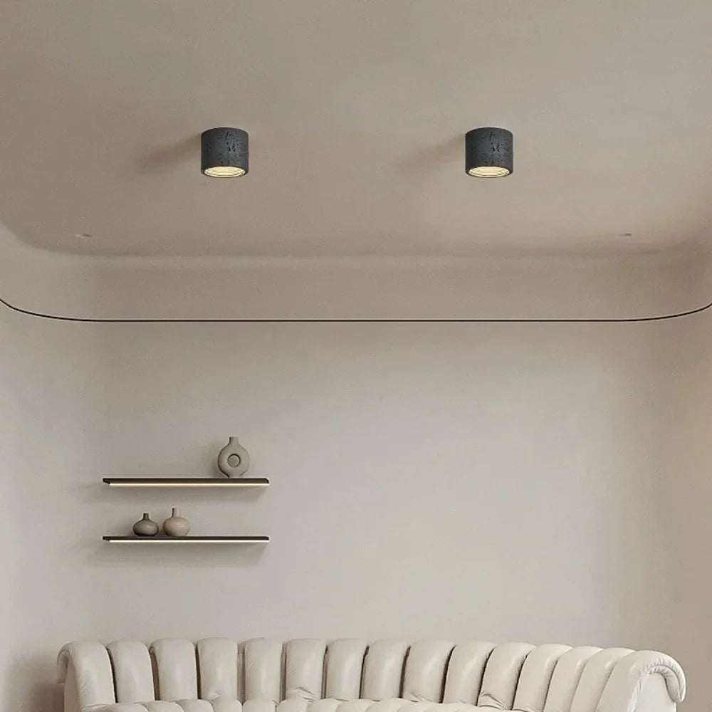 Vaelis Wabi-Sabi Cylindrical Ceiling Lamp Composite Integrated LED Surface-Mount