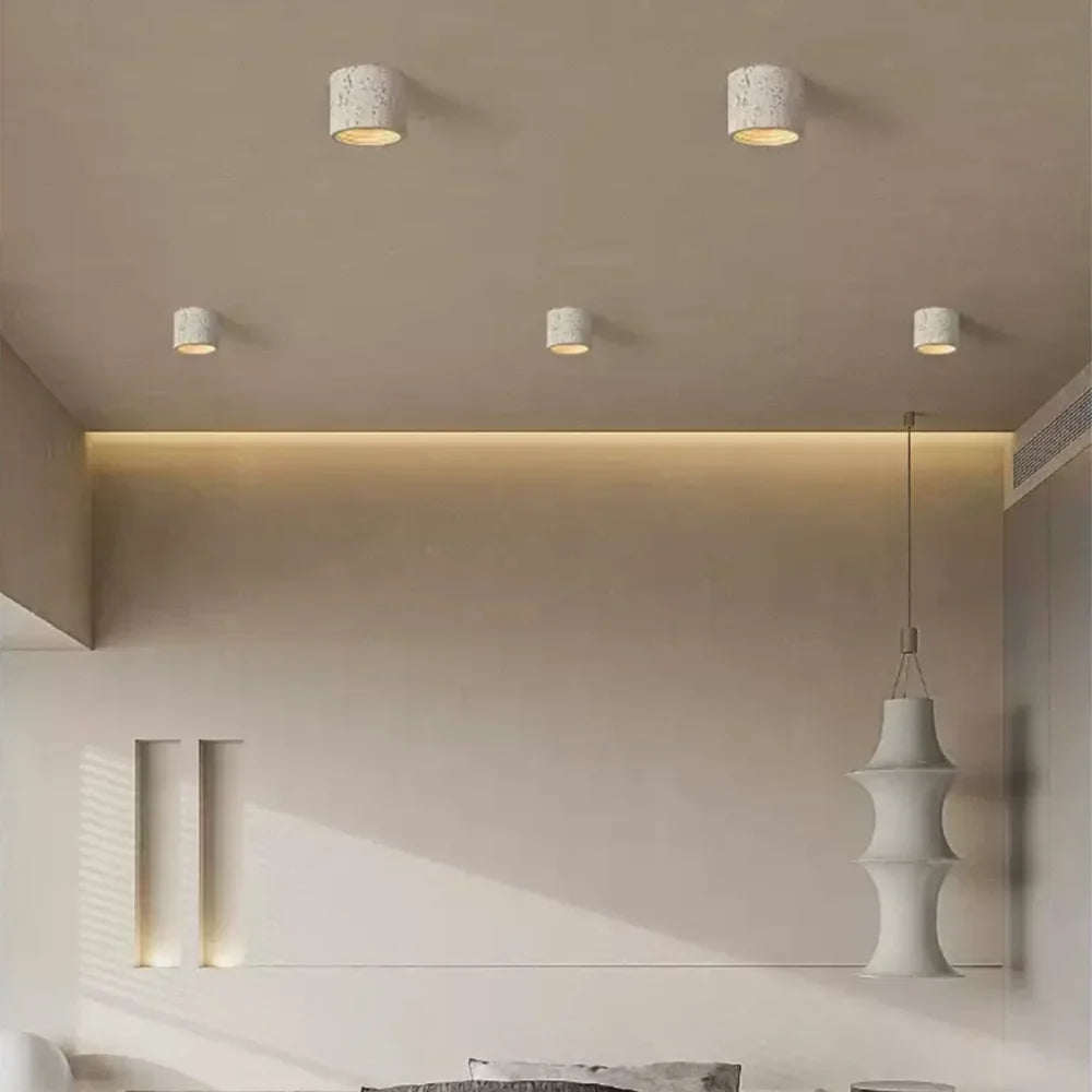 Vaelis Wabi-Sabi Cylindrical Ceiling Lamp Composite Integrated LED Surface-Mount