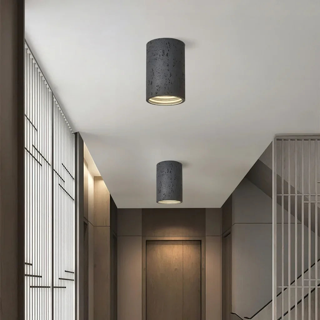 Vaelis Wabi-Sabi Cylindrical Ceiling Lamp Composite Integrated LED Surface-Mount