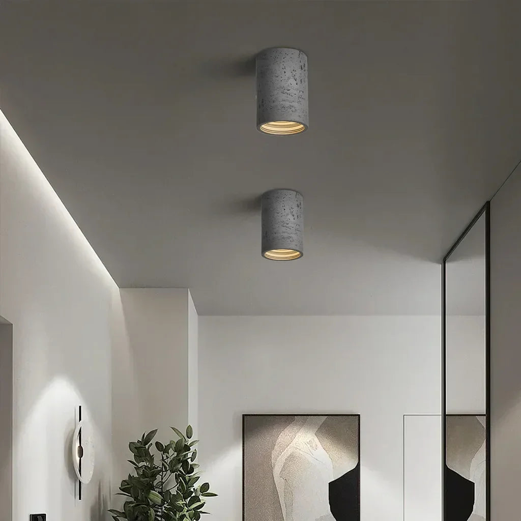 Vaelis Wabi-Sabi Cylindrical Ceiling Lamp Composite Integrated LED Surface-Mount