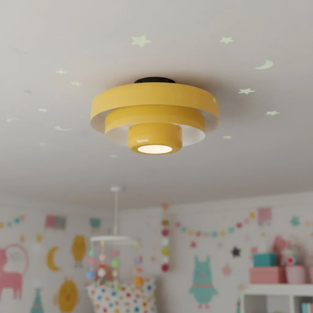 Vanesly Bauhaus Three-Tier Round Macaron Ceiling Light Modern Fixture