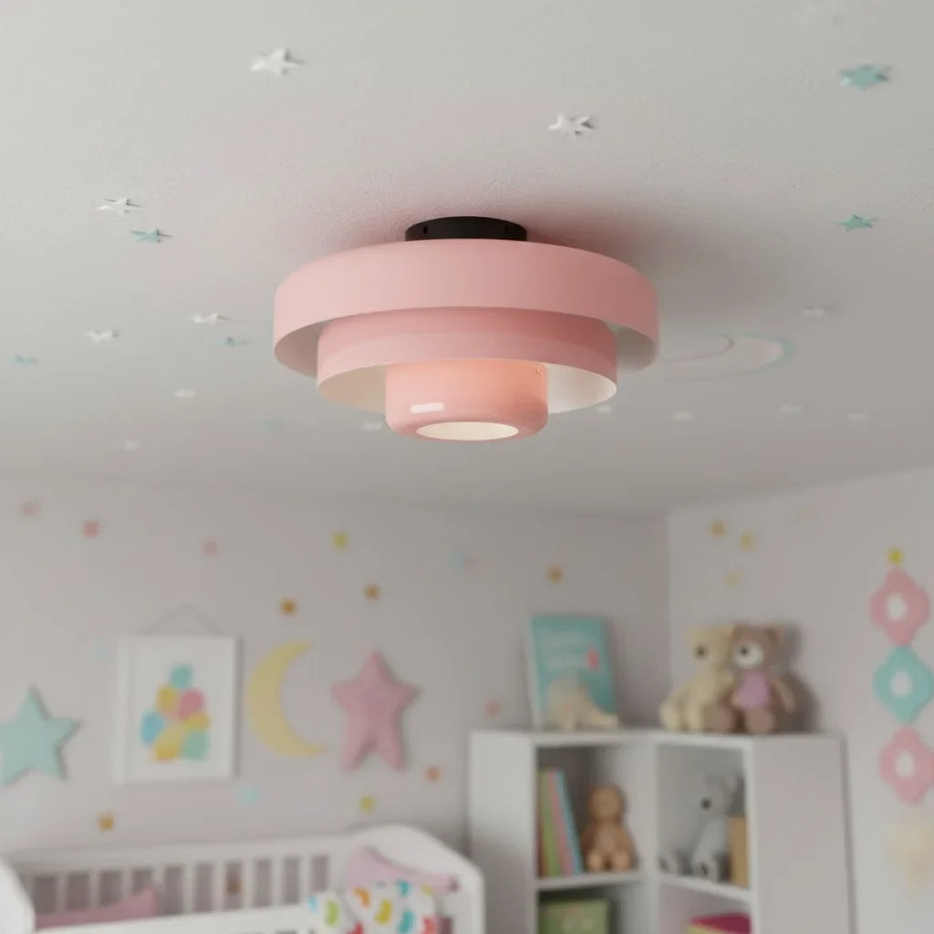 Vanesly Bauhaus Three-Tier Round Macaron Ceiling Light Modern Fixture
