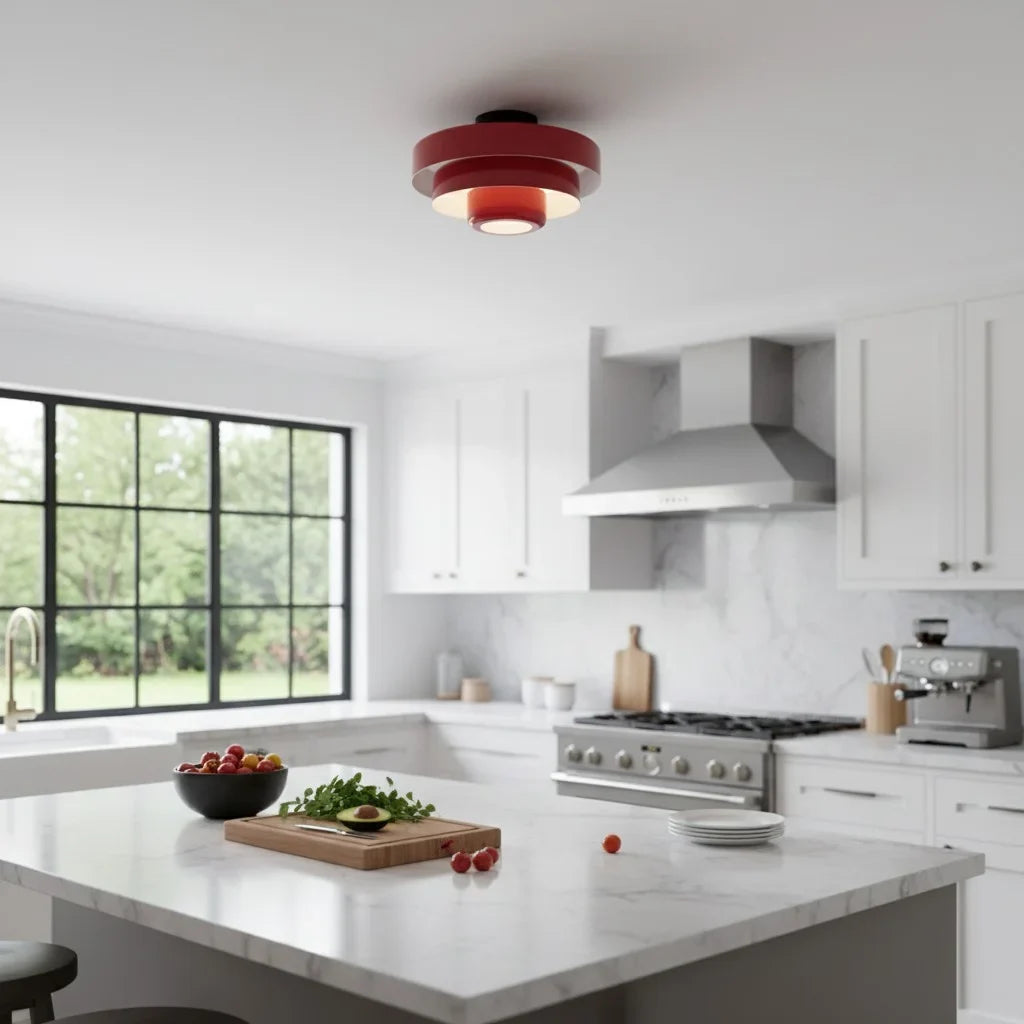Vanesly Bauhaus Three-Tier Round Macaron Ceiling Light Modern Fixture