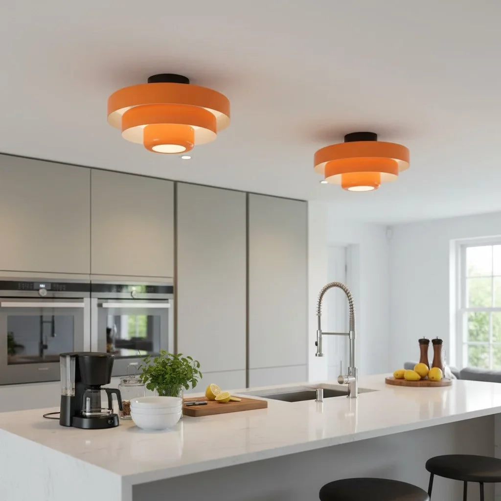 Vanesly Bauhaus Three-Tier Round Macaron Ceiling Light Modern Fixture