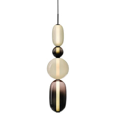 Colorful Glass Pendant Light - Modern Stacked LED Fixture