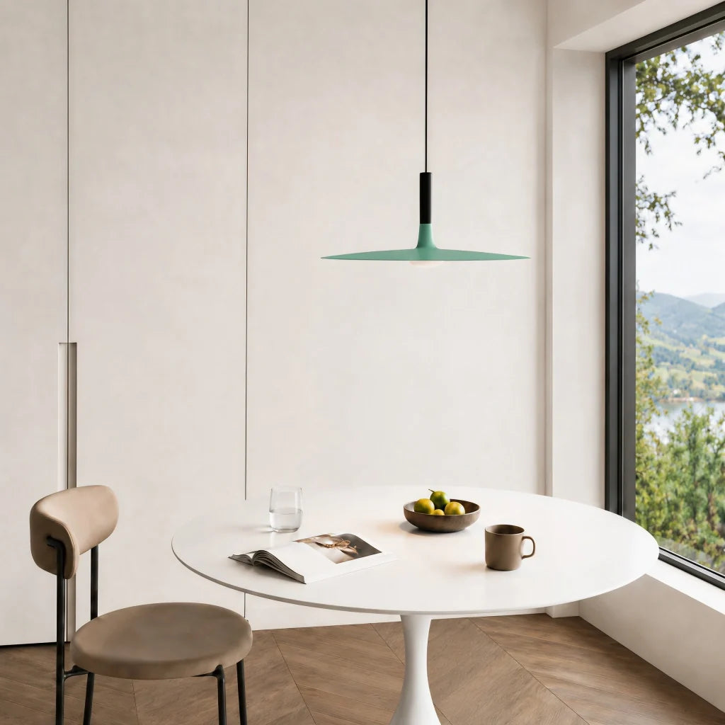Pendant Light Flat Aluminum Shade LED Modern Minimalist Hanging Lamp