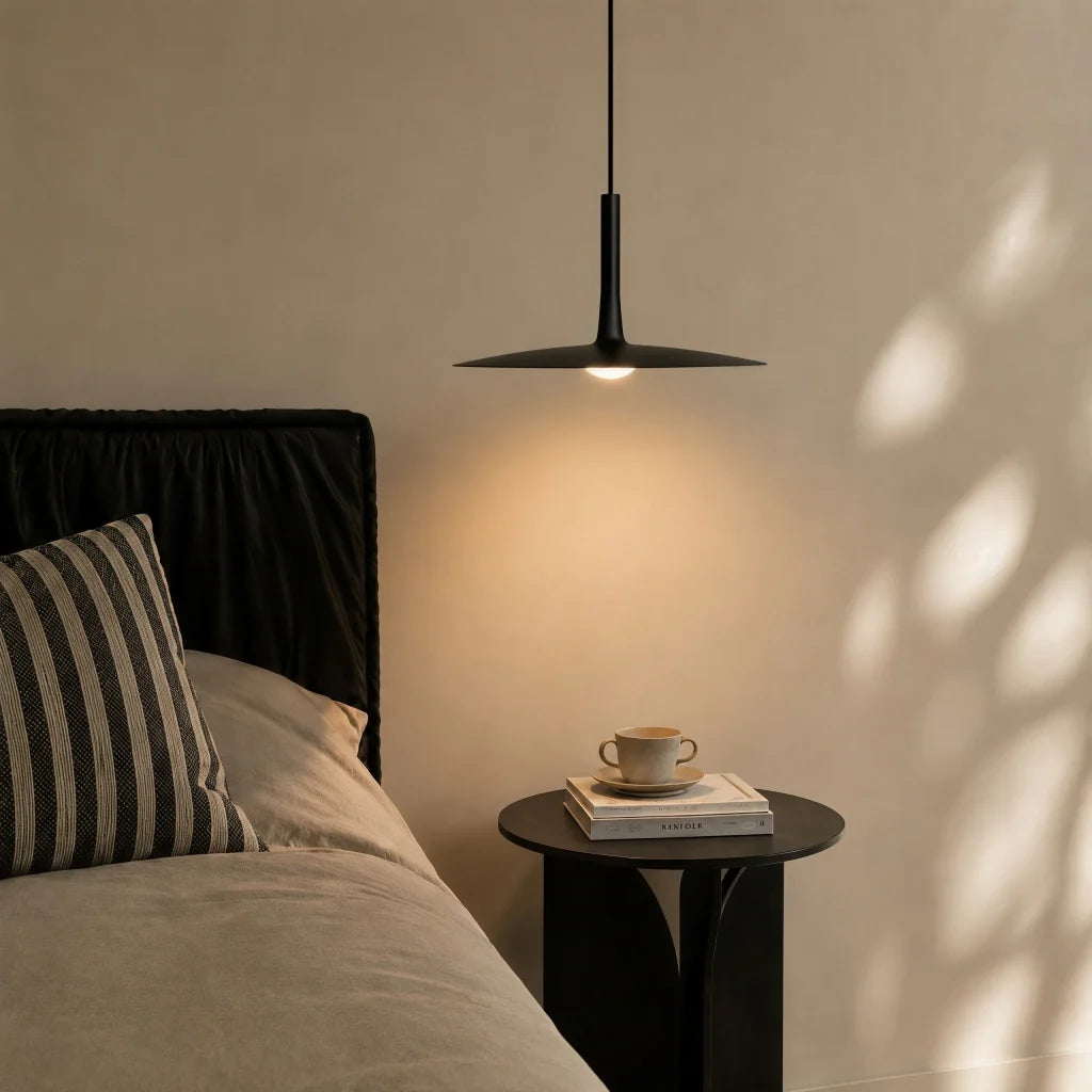 Pendant Light Flat Aluminum Shade LED Modern Minimalist Hanging Lamp