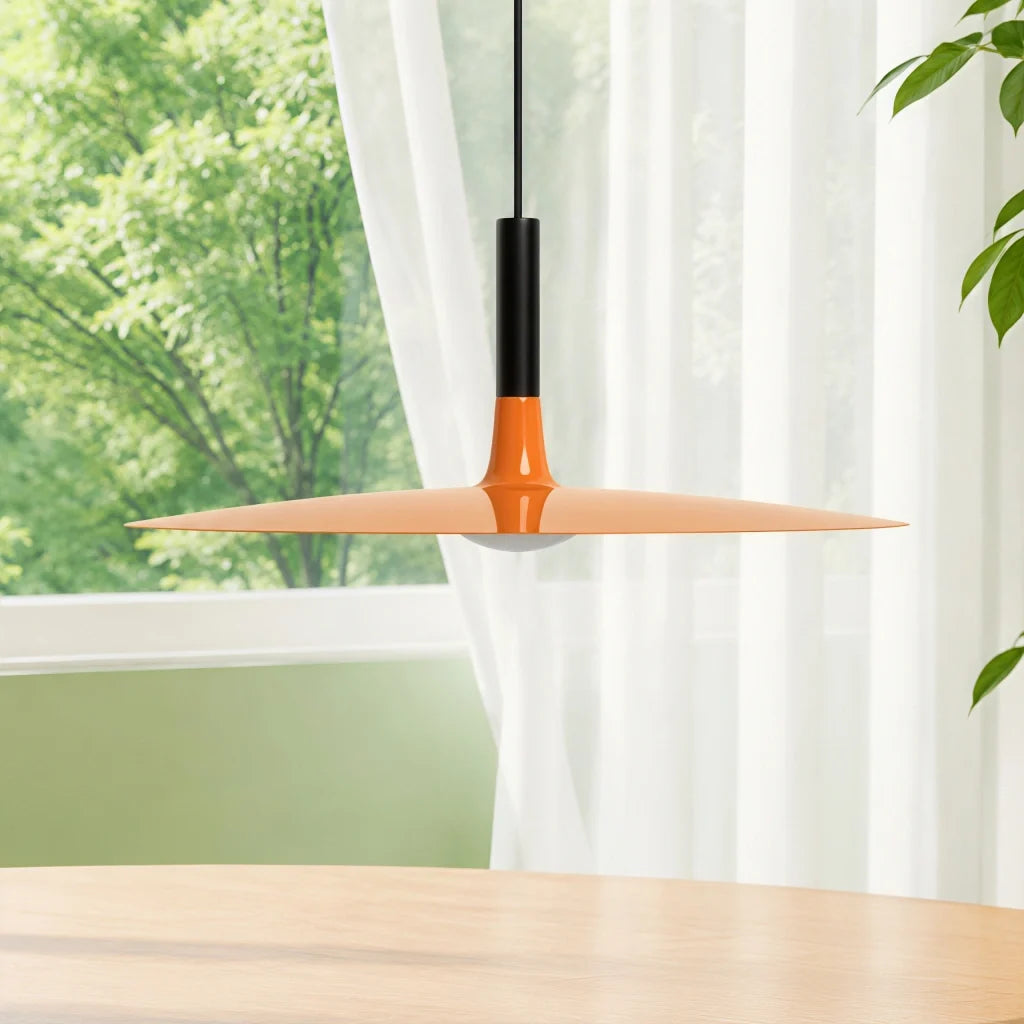 Pendant Light Flat Aluminum Shade LED Modern Minimalist Hanging Lamp