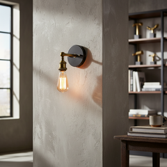 Retro Industrial Wall Sconce with Glass Candle-Style Design for Living Room