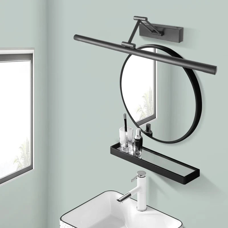 LED over-mirror light bar with a pivoting arm for angle control