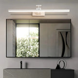 White finish over-mirror LED light bar for a vanity area