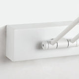 Detail of the pivoting wall bracket on the LED vanity light