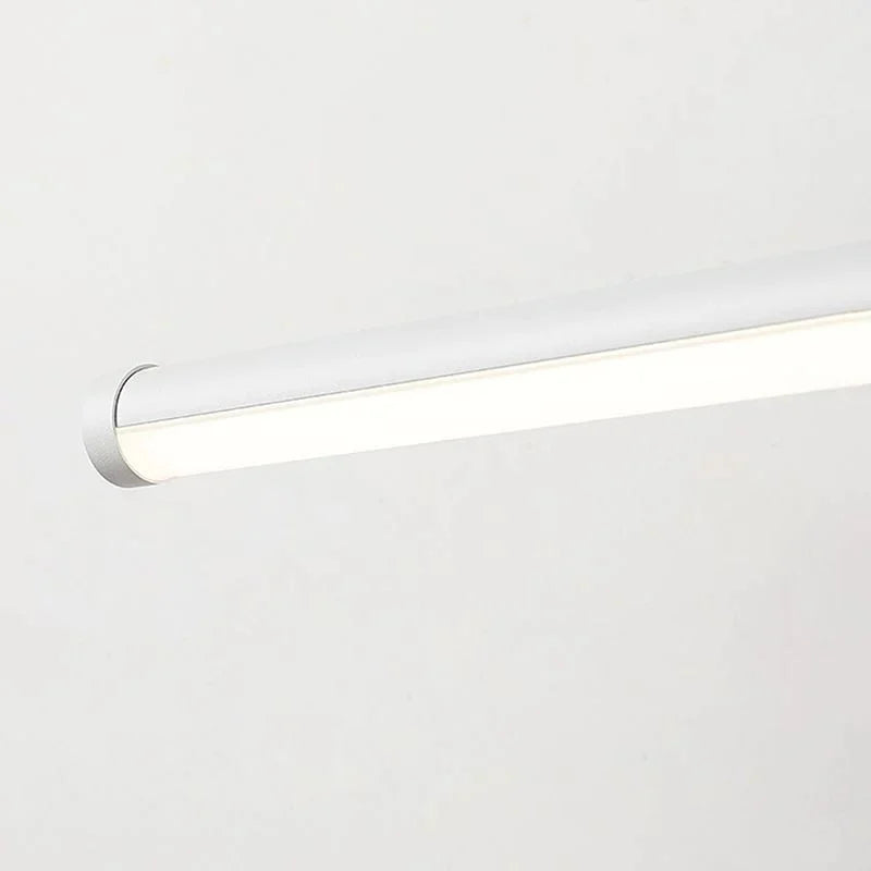 Side detail of the slim metal LED over-mirror light bar