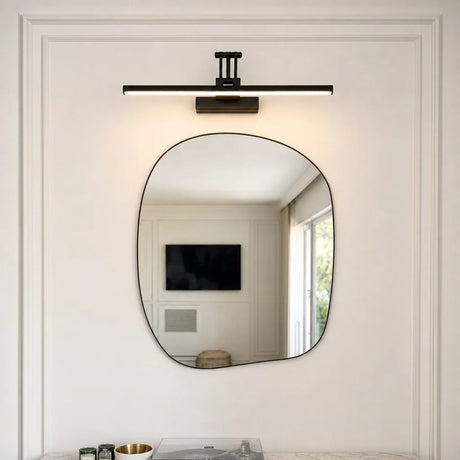Slim metal LED wall light with acrylic diffuser for a bathroom mirror