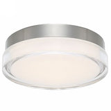 Dot LED Flushmount by dweLED Stainless Steel 6-inch Dimmable LED