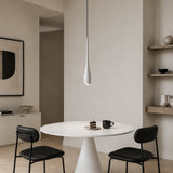 Water drop pendant light detail showing the smooth tapered neck