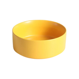 Yellow ceramic pet food bowls 