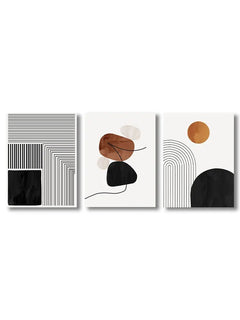 Abstract Geometric Wall Art – Black and White Nordic Canvas Prints - Hurbane Home