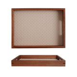 Acacia Wood Decorative Tray – Bamboo Pattern Jewelry & Vanity Organizer - Hurbane Home