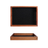 Acacia Wood Decorative Tray – Bamboo Pattern Jewelry & Vanity Organizer - Hurbane Home