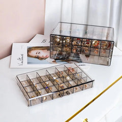 Acrylic Earring Organizer Box - Compact Jewelry Storage with Clear Display Lid - Jewelry Organizer Box - Hurbane Home