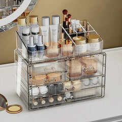 Acrylic Makeup Organizer – Large Desktop Cosmetic Storage with Drawers - acrylic makeup organizer - Hurbane Home