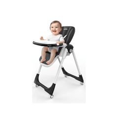 Adjustable Height Highchair with Wheels - Portable & Foldable for Baby Safety - Baby Feeding Chair - Hurbane Home