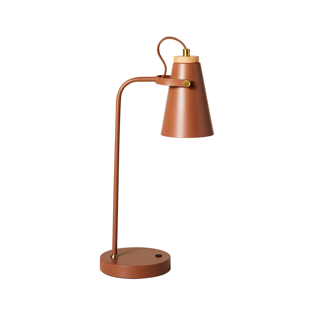 Adjustable industrial metal desk lamp close detail view 14