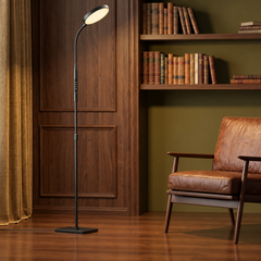 Adjustable LED Reading Floor Lamp with Gooseneck Arm and Remote
