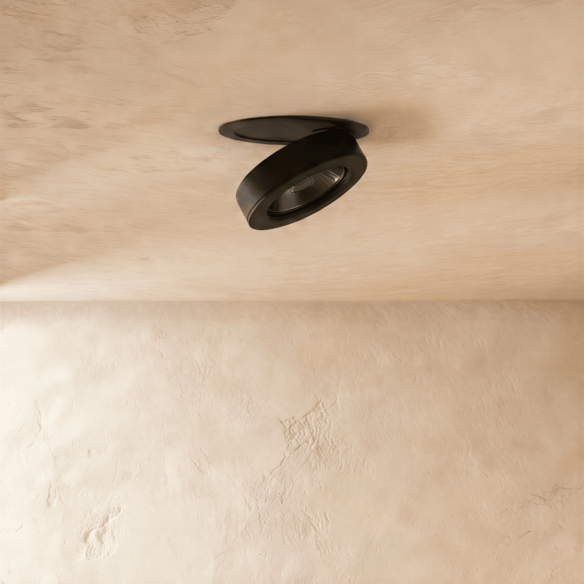 Adjustable rotatable semi recessed LED downlight close detail view 2