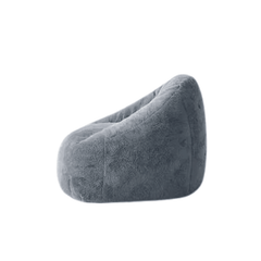 Adult Beanbag Chair - Dark Gray Faux Fur Memory Foam Lounger - Bean Bag Chair - Hurbane Home