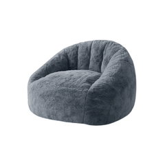 Adult Beanbag Chair - Dark Gray Faux Fur Memory Foam Lounger - Bean Bag Chair - Hurbane Home